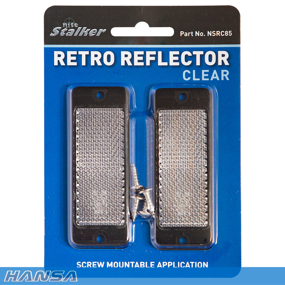 Nite Stalker Retro Reflectors Clear 64mm NSRC85