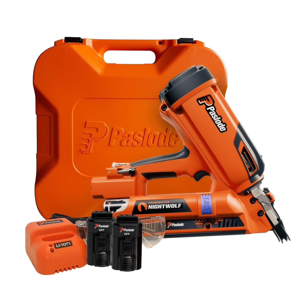 Paslode FrameMaster NightWolf 50-90mm 2x2.2Ah Gas Framing Nailer Kit NW580