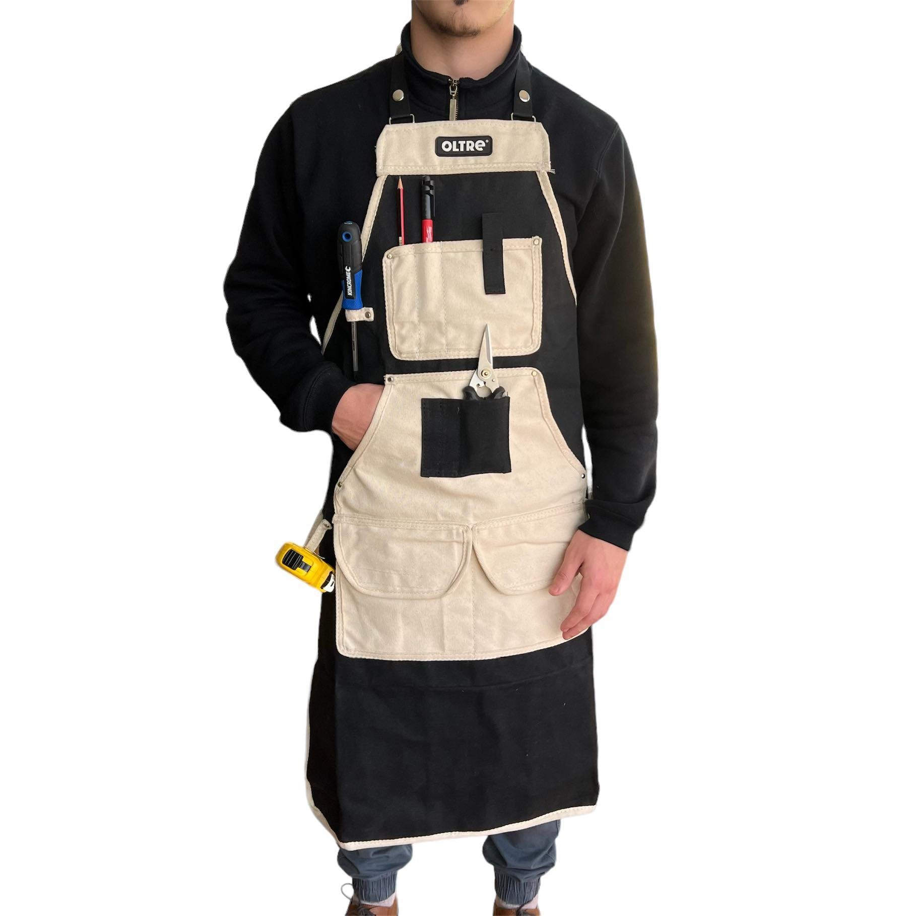Black + White Canvas Apron By Oltre *New Arrival*