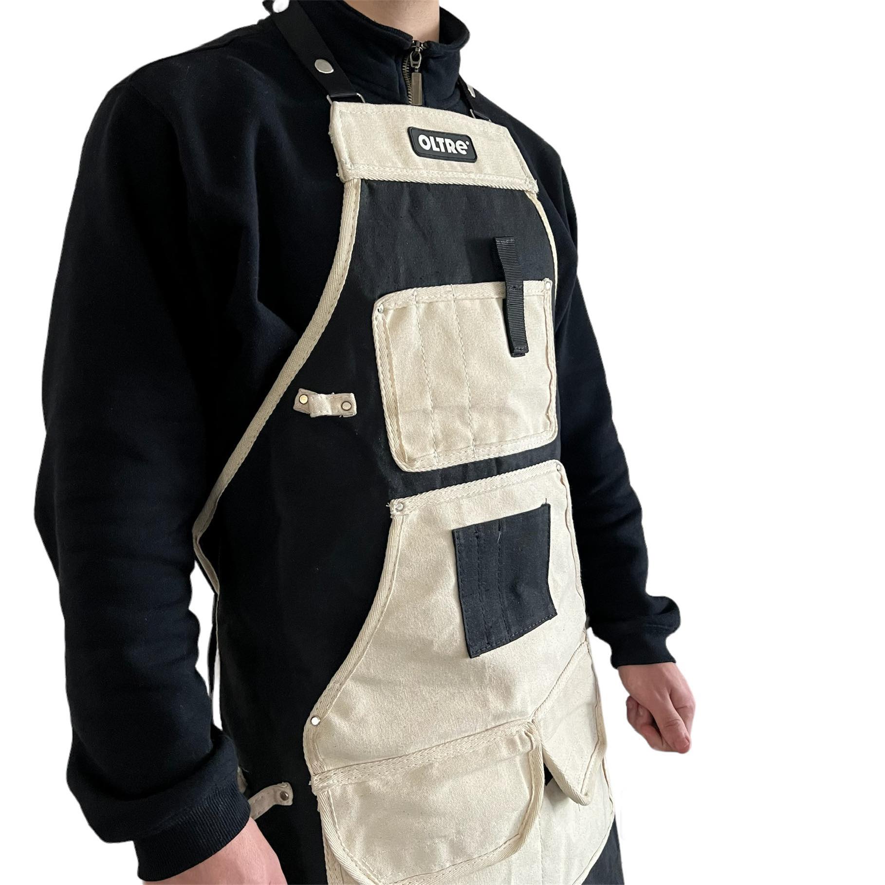 Black + White Canvas Apron By Oltre *New Arrival*