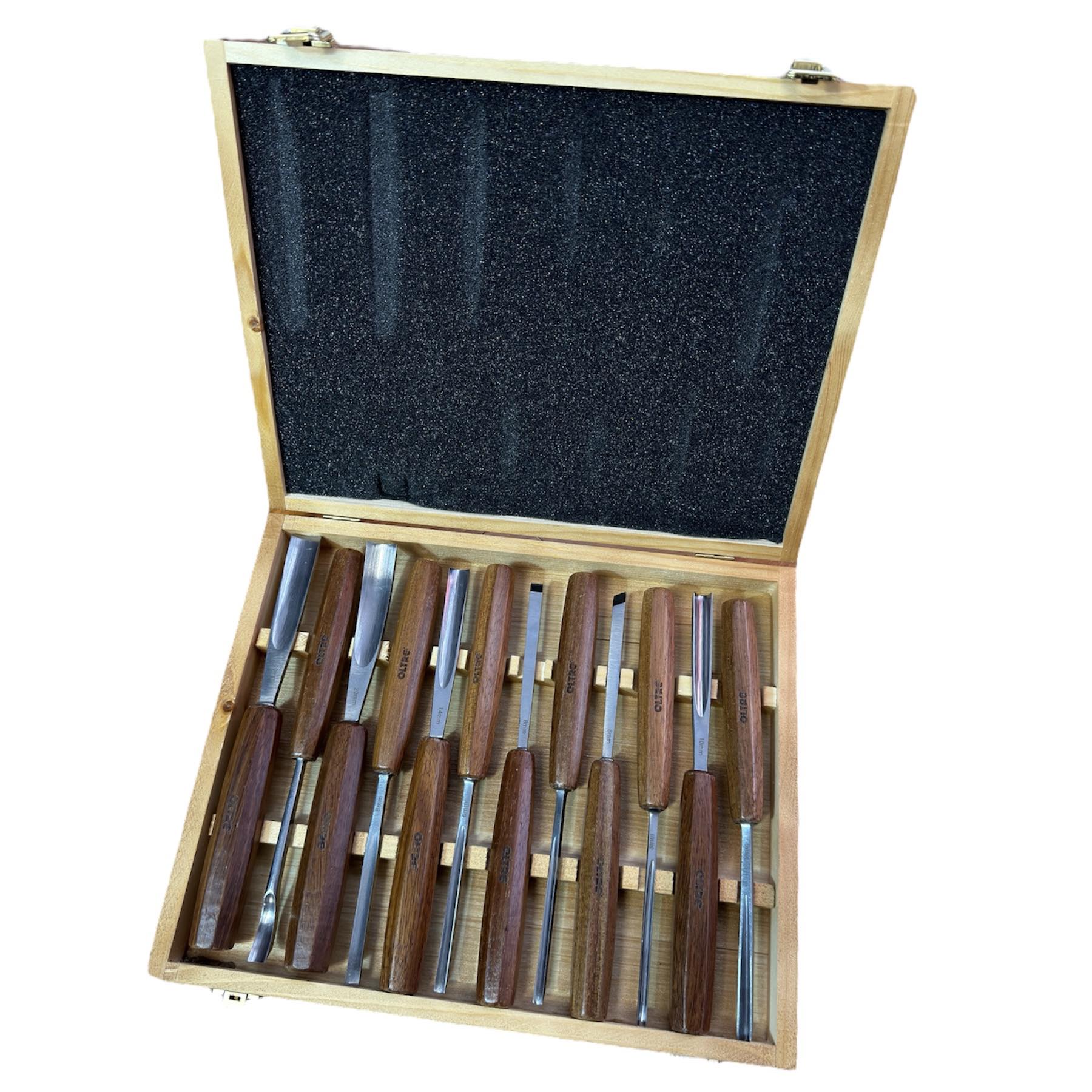 Carving Tool Set 12Pce in Wooden Box OT-CTS-12 by Oltre *New Arrival*