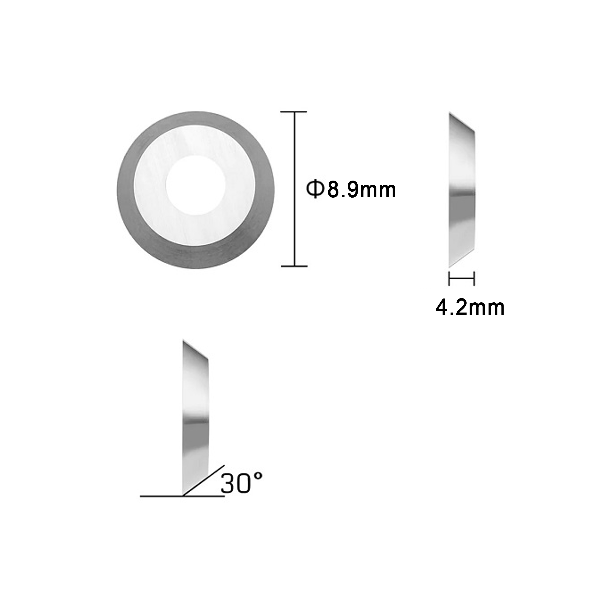 Oltre Round Replacement Tungsten Carbide Insert Blade/ Tip - 8.9mm Diameter x 4mm - OT-WT-B-R8.9 Compatible with Oltre Woodturning Systems & Woodturning Hollowing Knife Tools *Coming Soon - Expected Q1, 2025*