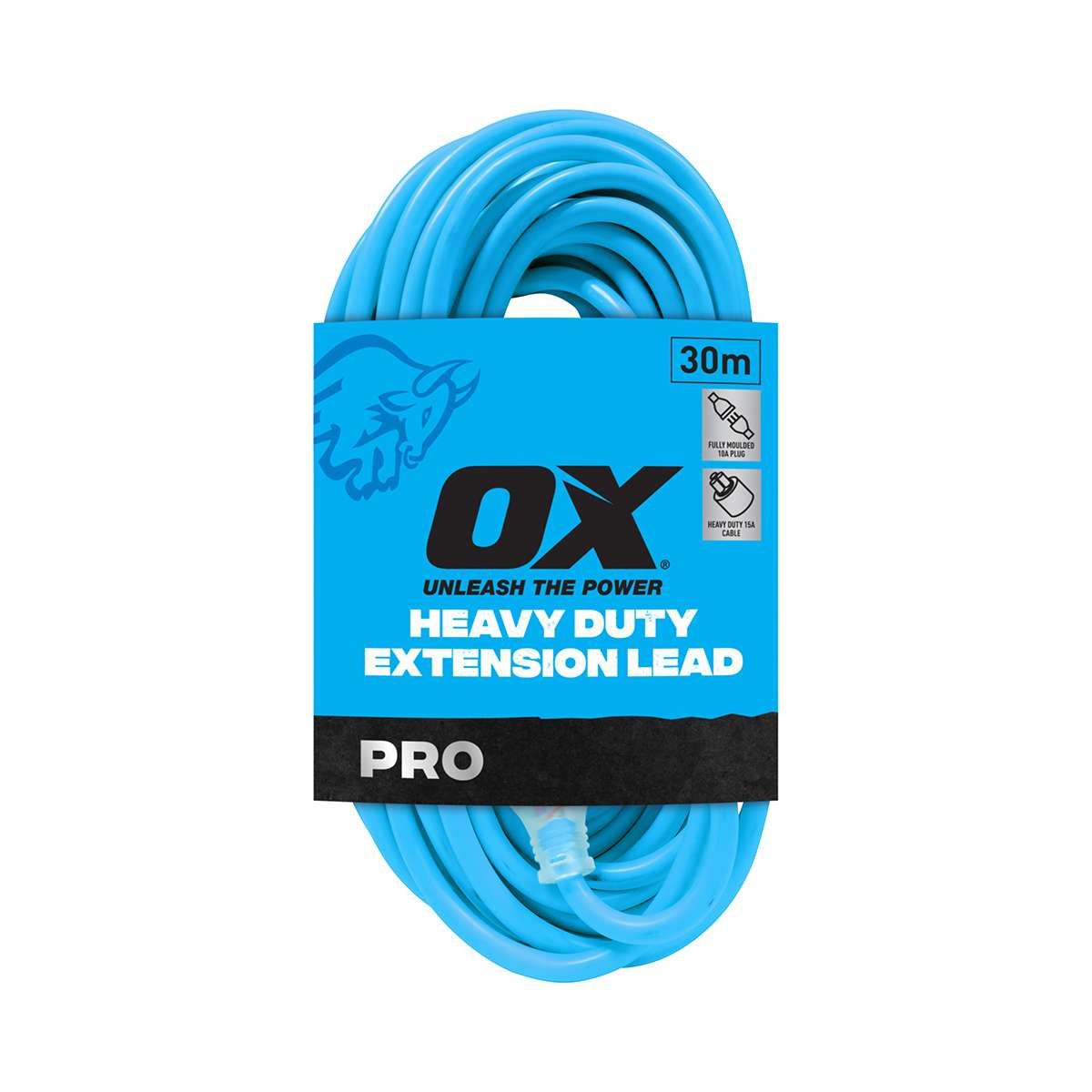 15Amp Lead & 10Amp Plug 30m Heavy Duty Extension Lead OX-P311730 by Ox