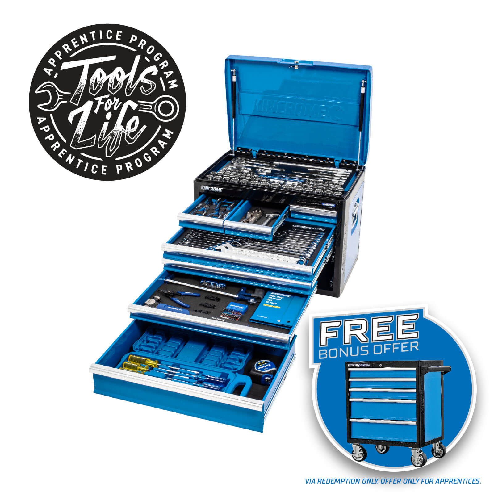 EVOLUTION Chest Tool Kit 207 Piece 7 Drawer 26" - P1705 by Kincrome
