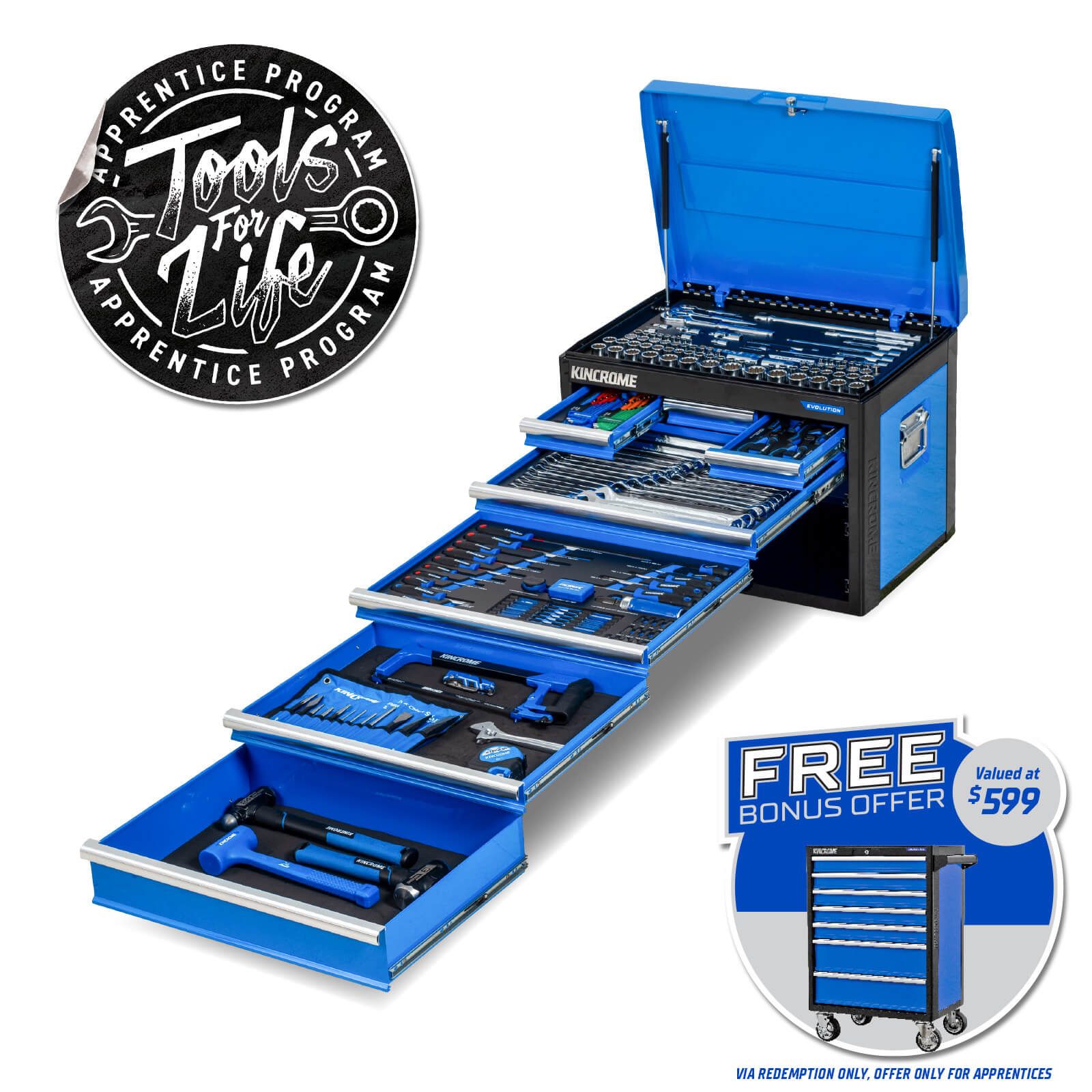 Kincrome 257Pce 7 Drawer (26") Evolution Chest Tool Kit P1709