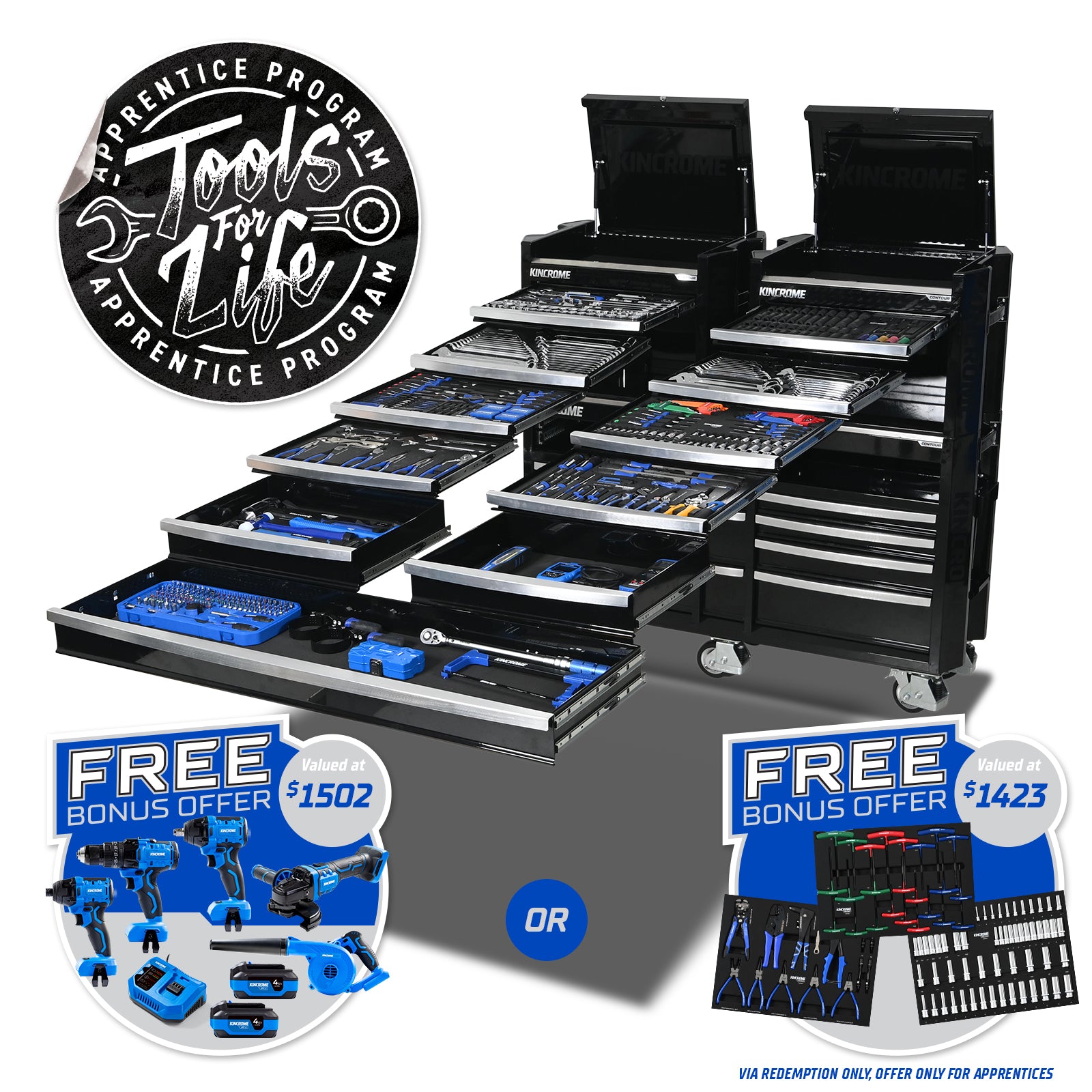Kincrome CONTOUR® Workshop Tool Kit 729 Piece 22 Drawer (60") P1824 / P1824B
