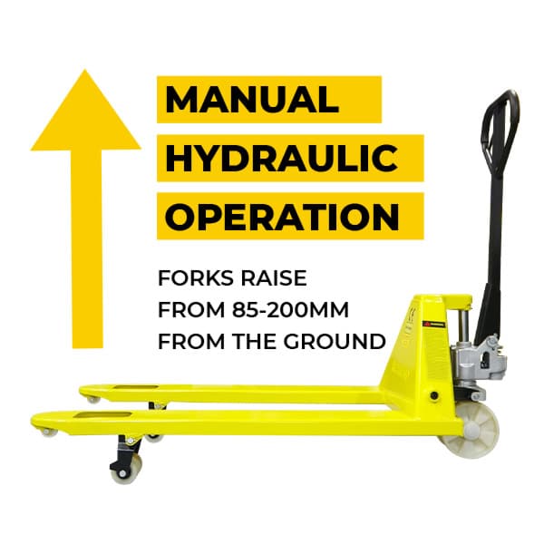 2500kg Standard Yellow Pallet Trolley PJR001Y by Richmond Wheel & Castor