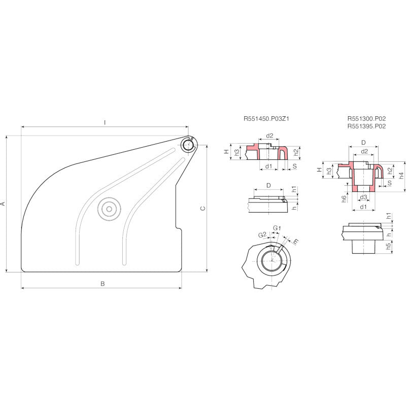 350mm Planer Guard (Boomerang) R551 Series R551395.P02 by Boteco