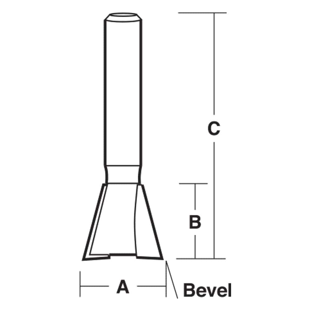Carbitool 15mm x 1/4" Shank Dovetail Router Bit T1019
