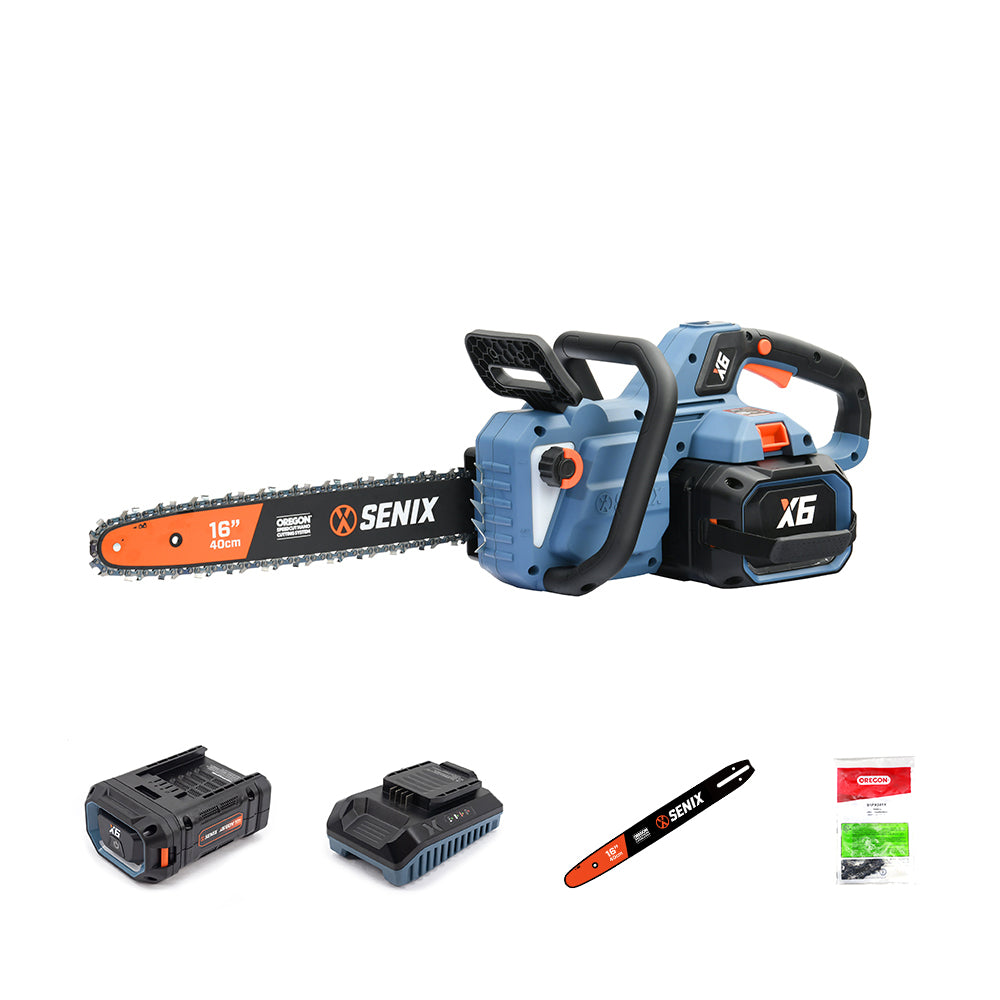 SENIX X6 60V Brushless 40cm (16") Rear Handle Chainsaw Kit CSX6-M-EU - 5