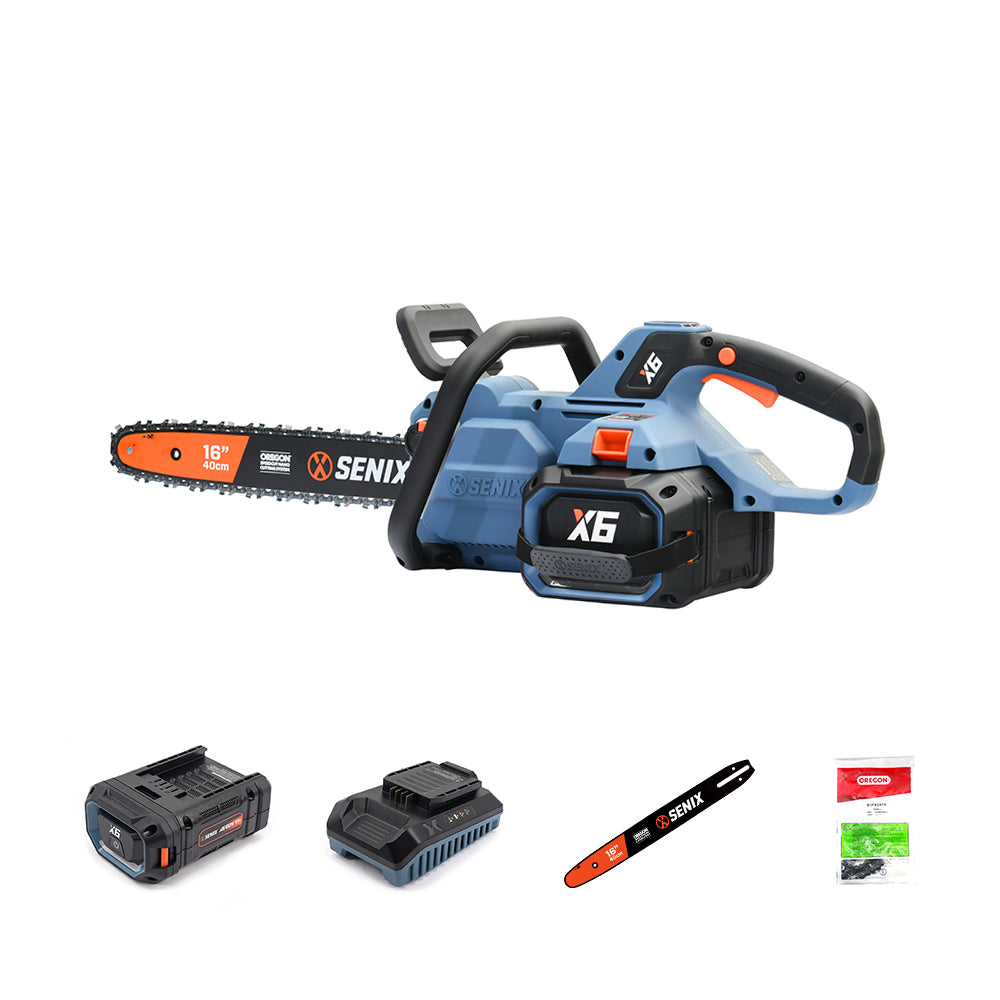 SENIX X6 60V Brushless 40cm (16") Rear Handle Chainsaw Kit CSX6-M-EU - 6