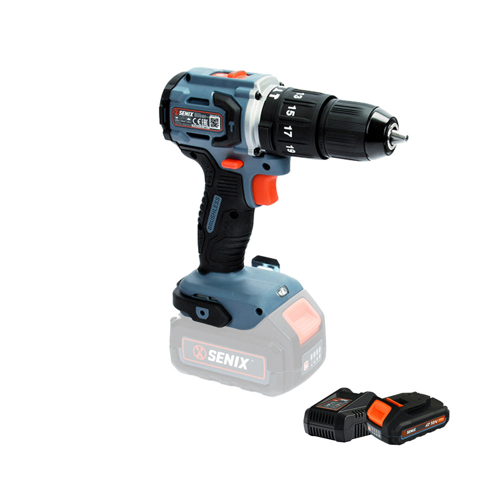 SENIX X2 18V Brushless 60Nm Hammer Drill Kit PDHX2-M2-EU - 3