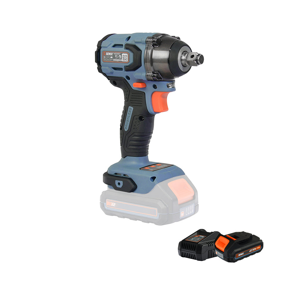 SENIX X2 18V 1/2" Compact Impact Wrench Kit PDWX2-M2-EU - 2