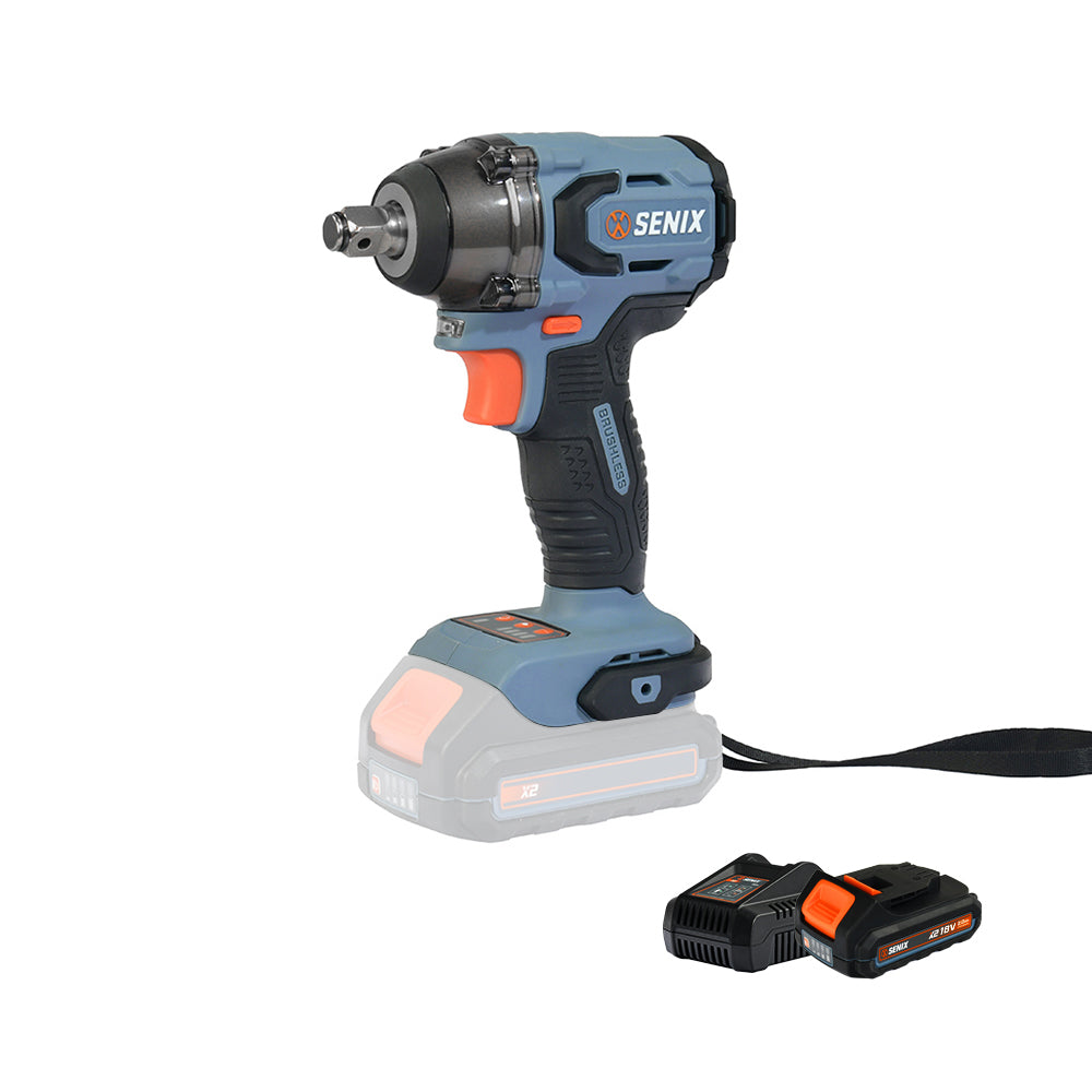 SENIX X2 18V 1/2" Compact Impact Wrench Kit PDWX2-M2-EU - 9