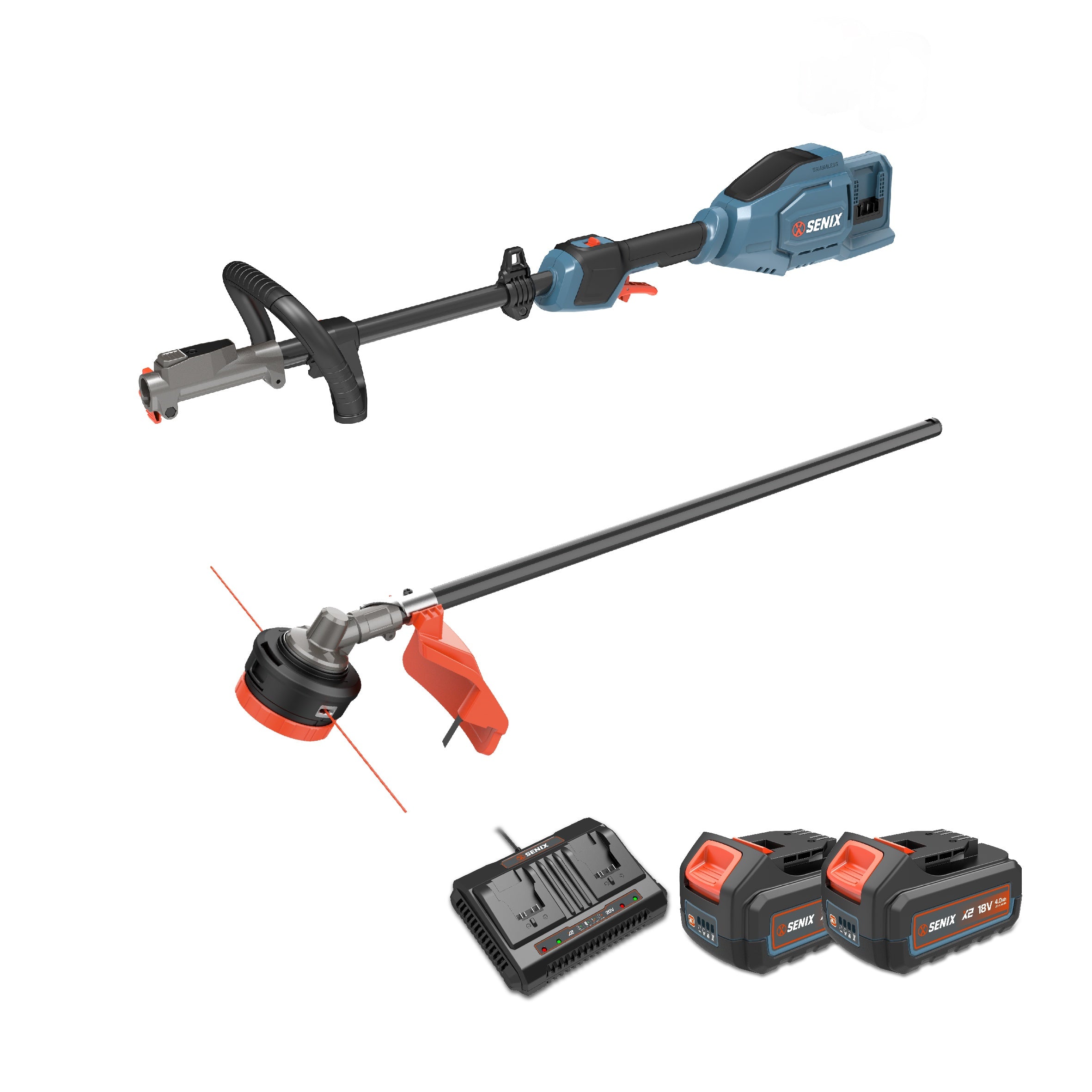 SENIX 2X2 36V Power Head and Line Trimmer Kit S2K2B2-06