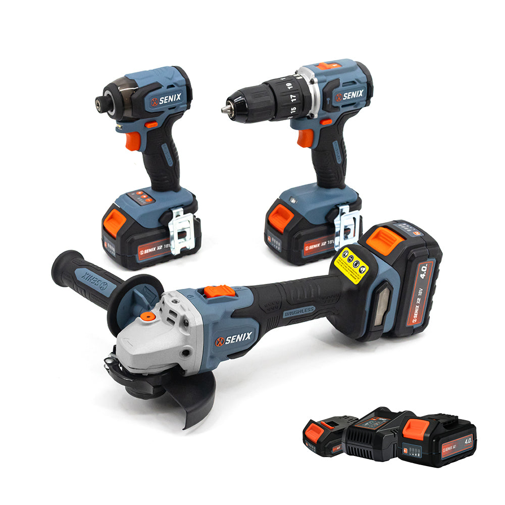 SENIX X2 18V 3 Piece Combo Kit S2K3B1-01 - 2