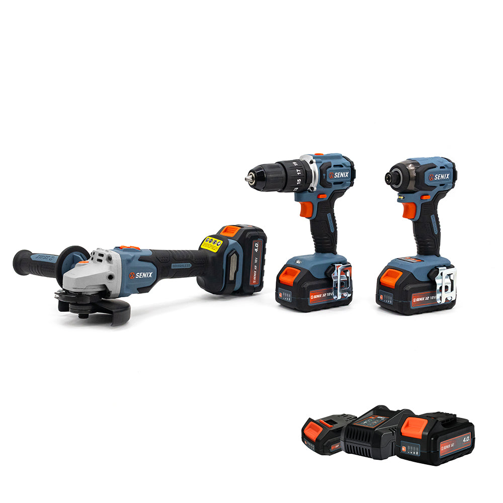SENIX X2 18V 3 Piece Combo Kit S2K3B1-01 - 3