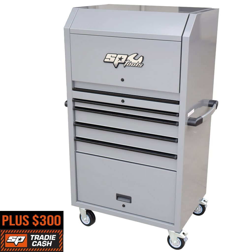 36" USA Sumo Series Diagnostic Station 4 Drawer Lethal Grey / Black Handles SP44550LG-BLK by SP Tools