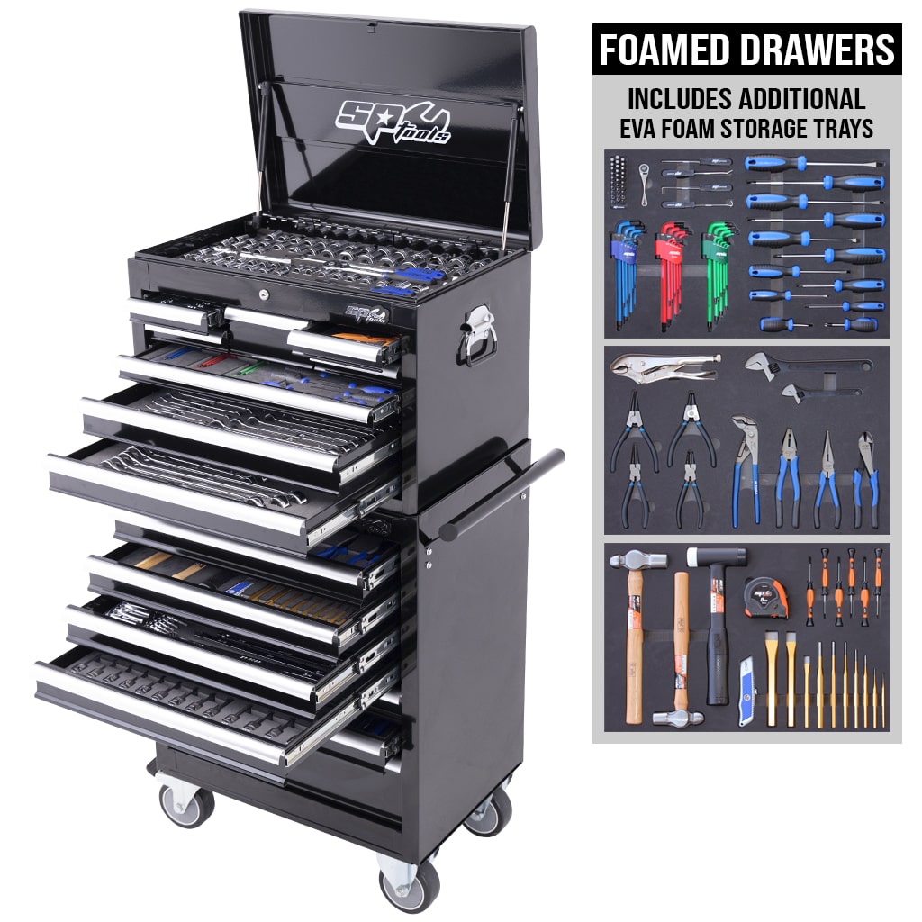 Custom Series Tool Kit 629Pce Metric/Sae Plus Bonus EVA Trays - SP50165X by SP Tools