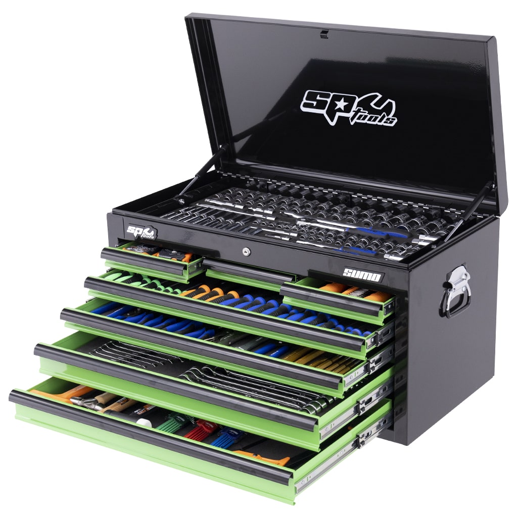 Sumo Custom Series Tool Kit 409Pce Metric/Sae Green/Black - SP50172 by SP Tools