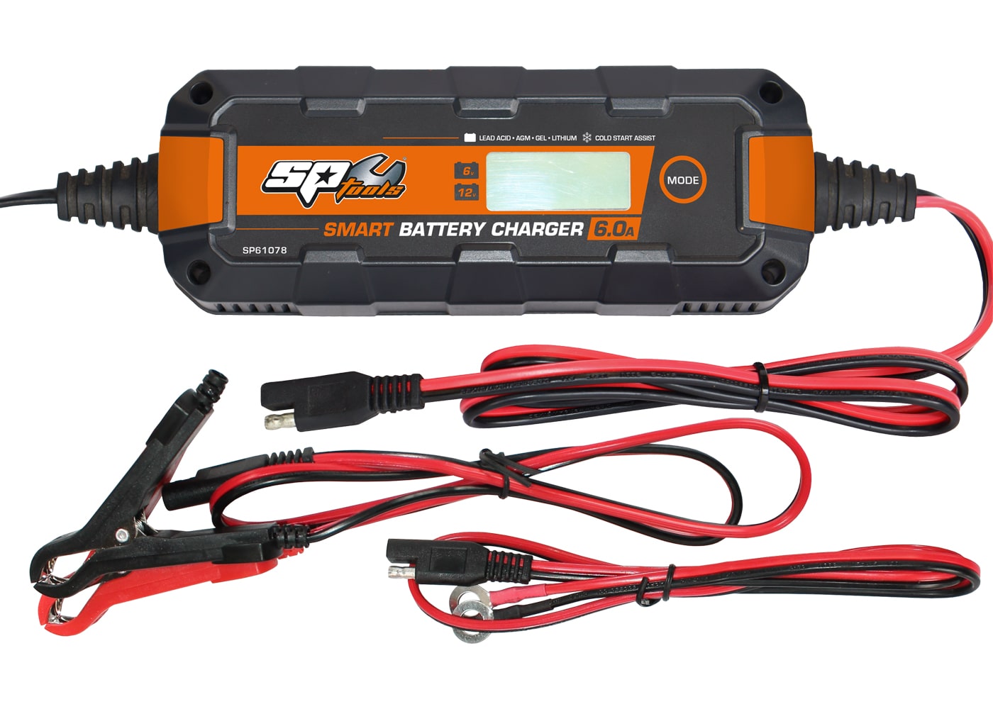 Smart Battery Charger 8 Stage Multi Volt 6 & 12V 6A - SP61078 by SP Tools