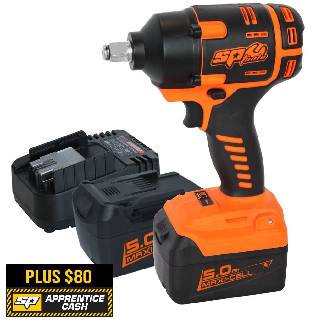 18V 1/2" Drive 5.0AH Brushless Impact Wrench Kit - SP81134 by SP Tools