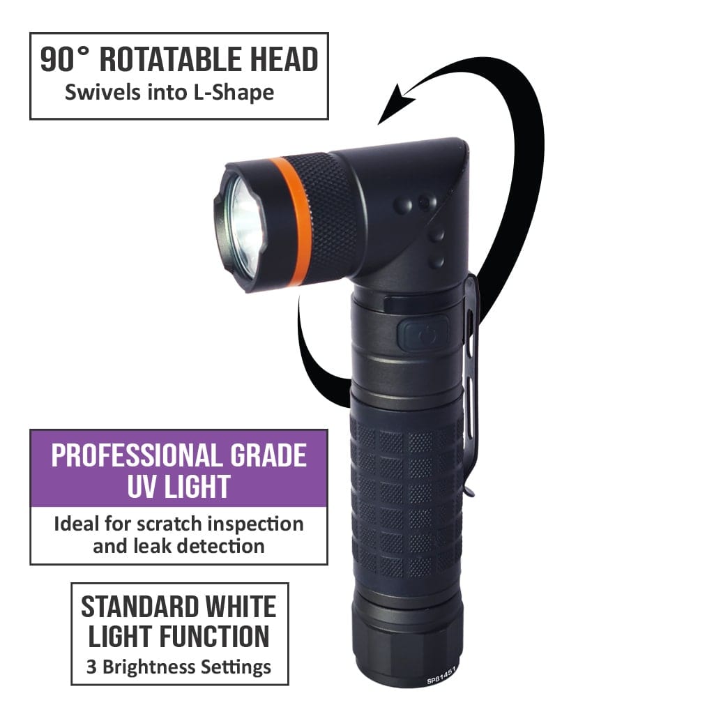 Torch/Work Light UV Inspection LED Multifunction Mag Base Rotatable He