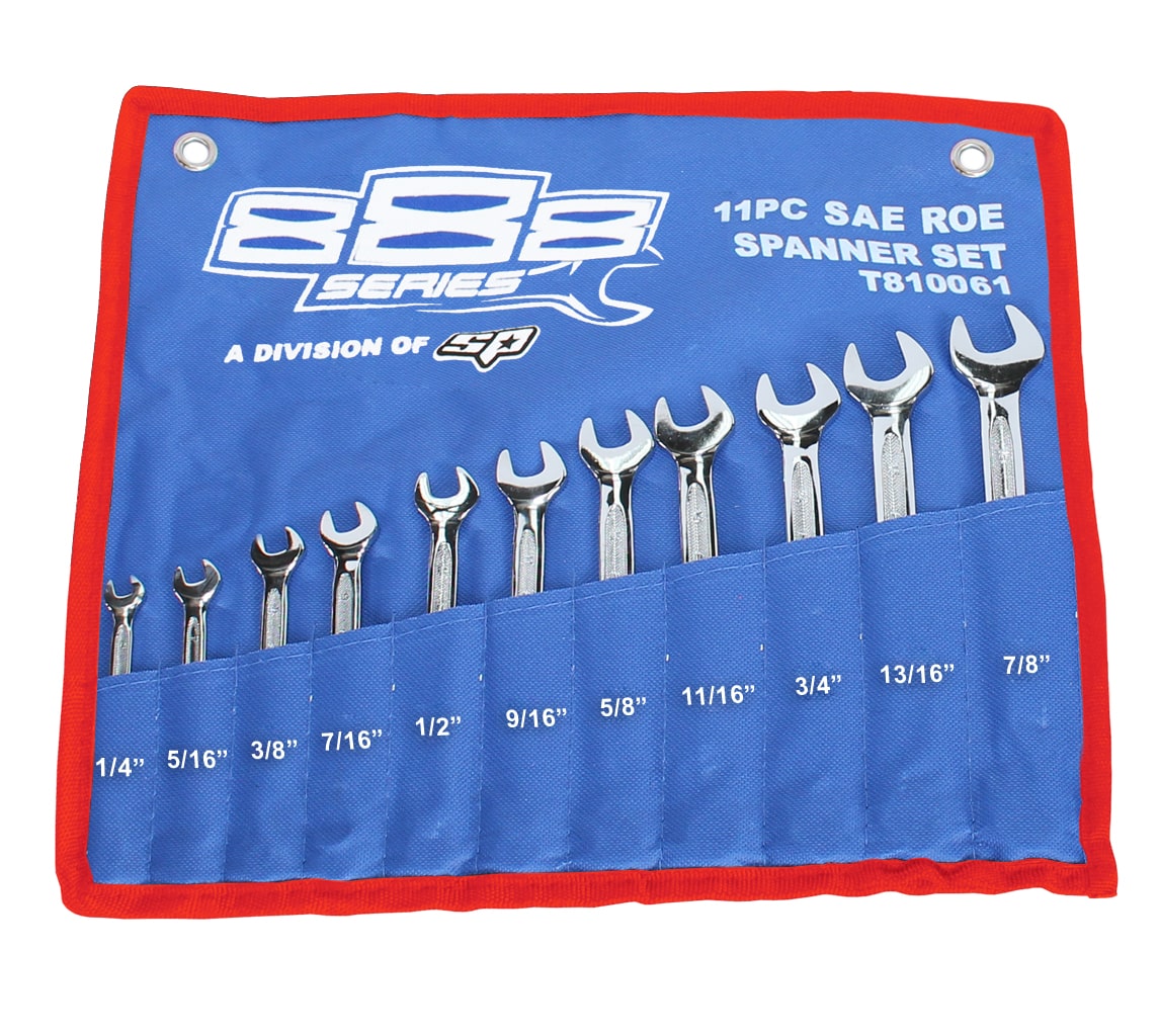 Combination ROE Spanner Set, SAE, 11Pce - T810061 by SP Tools
