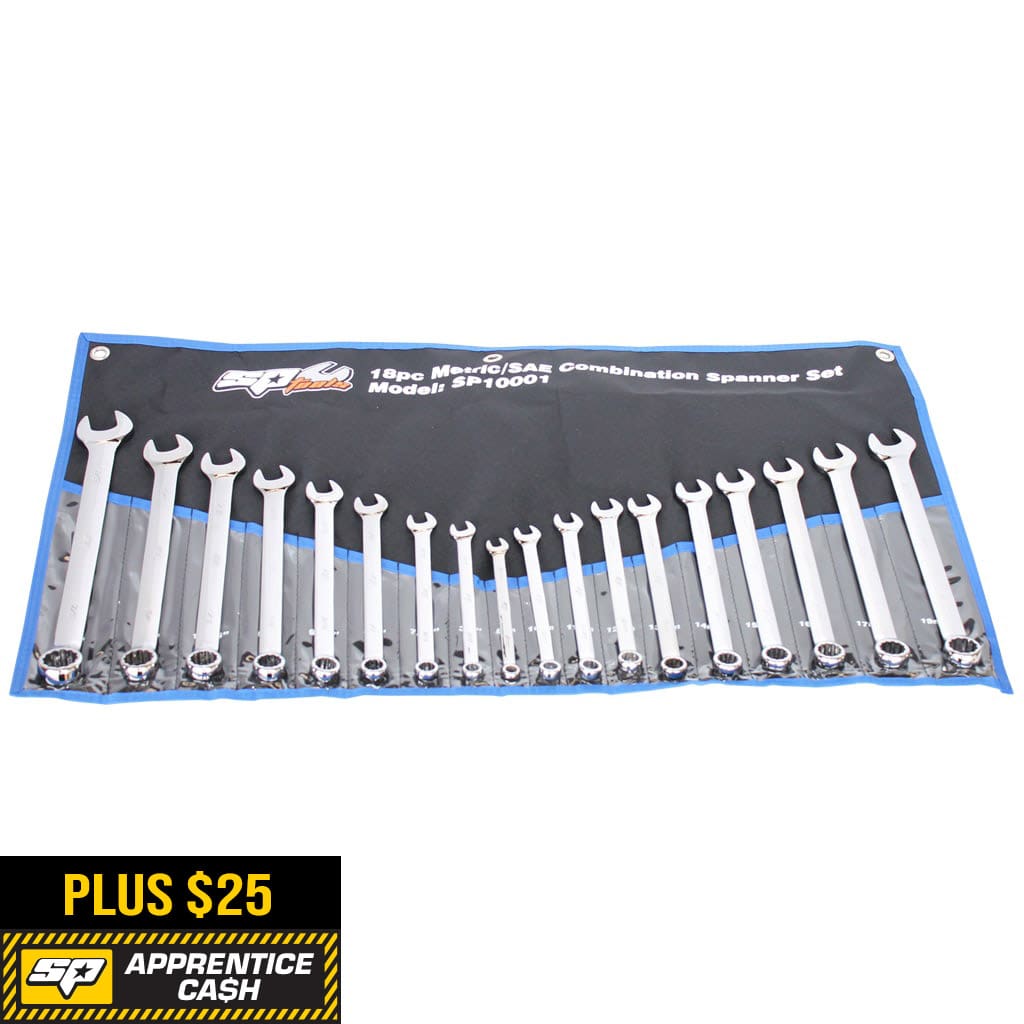 Combination Roe Spanner Set Metric/Sae 18Pce - SP10001 by SP Tools
