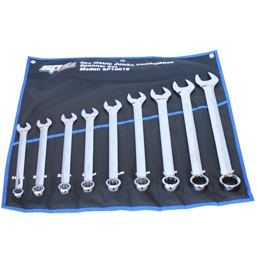 Combination Roe Spanner Set Jumbo Metric 9Pce - SP10019 by SP Tools