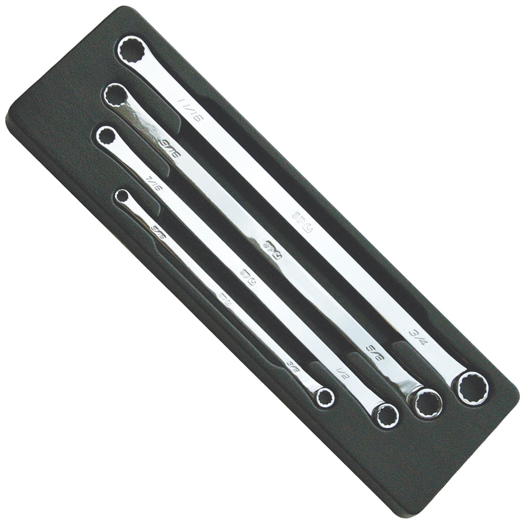 Double Ring Long Spanner Set 0° Offset Sae 4Pce - SP10084 by SP Tools