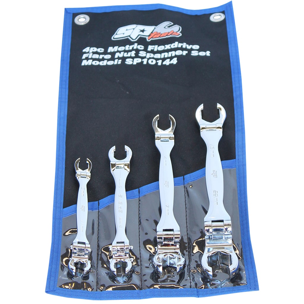 Flare Nut Flexhead Spanner Set Metric 4Pce - SP10144 by SP Tools
