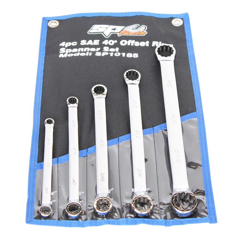 Double Ring Spanner Set 40° Offset Sae 5Pce - SP10185 by SP Tools