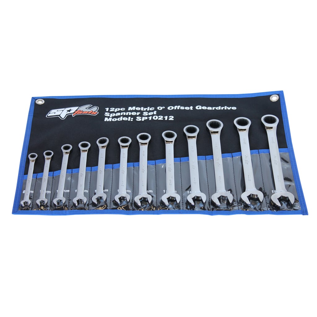Gear Drive Roe Spanner Set 0° Offset Metric 12Pce  - SP10212 by SP Tools