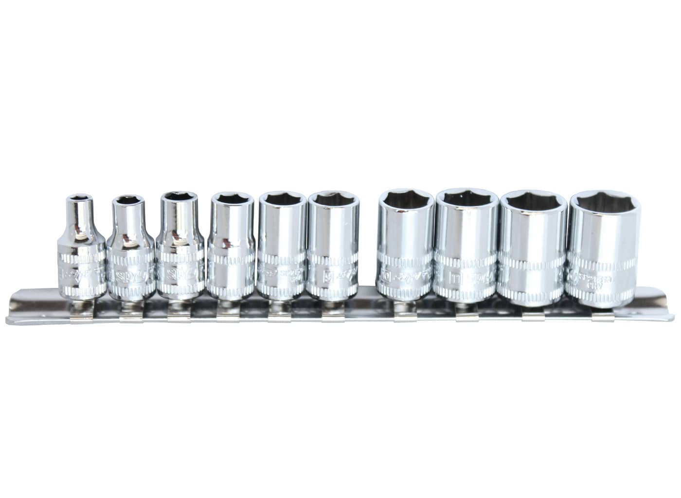 1/4" Drive Socket Rail Set 6Pt Metric 10Pce - SP20132 by SP Tools