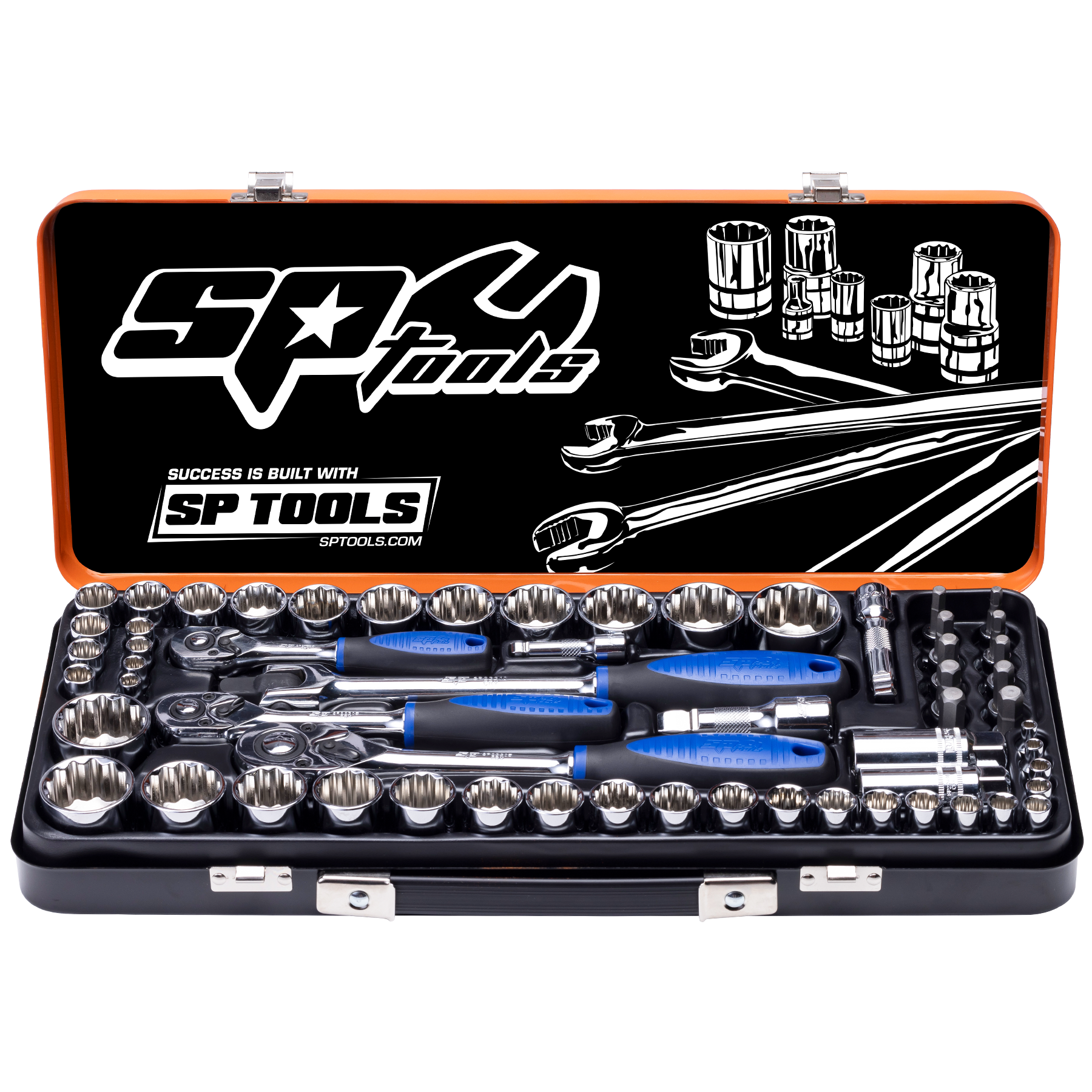 1/4", 3/8" & 1/2"Drive Socket Set 12PT METRIC/SAE 59Pce - SP20280 by SP Tools