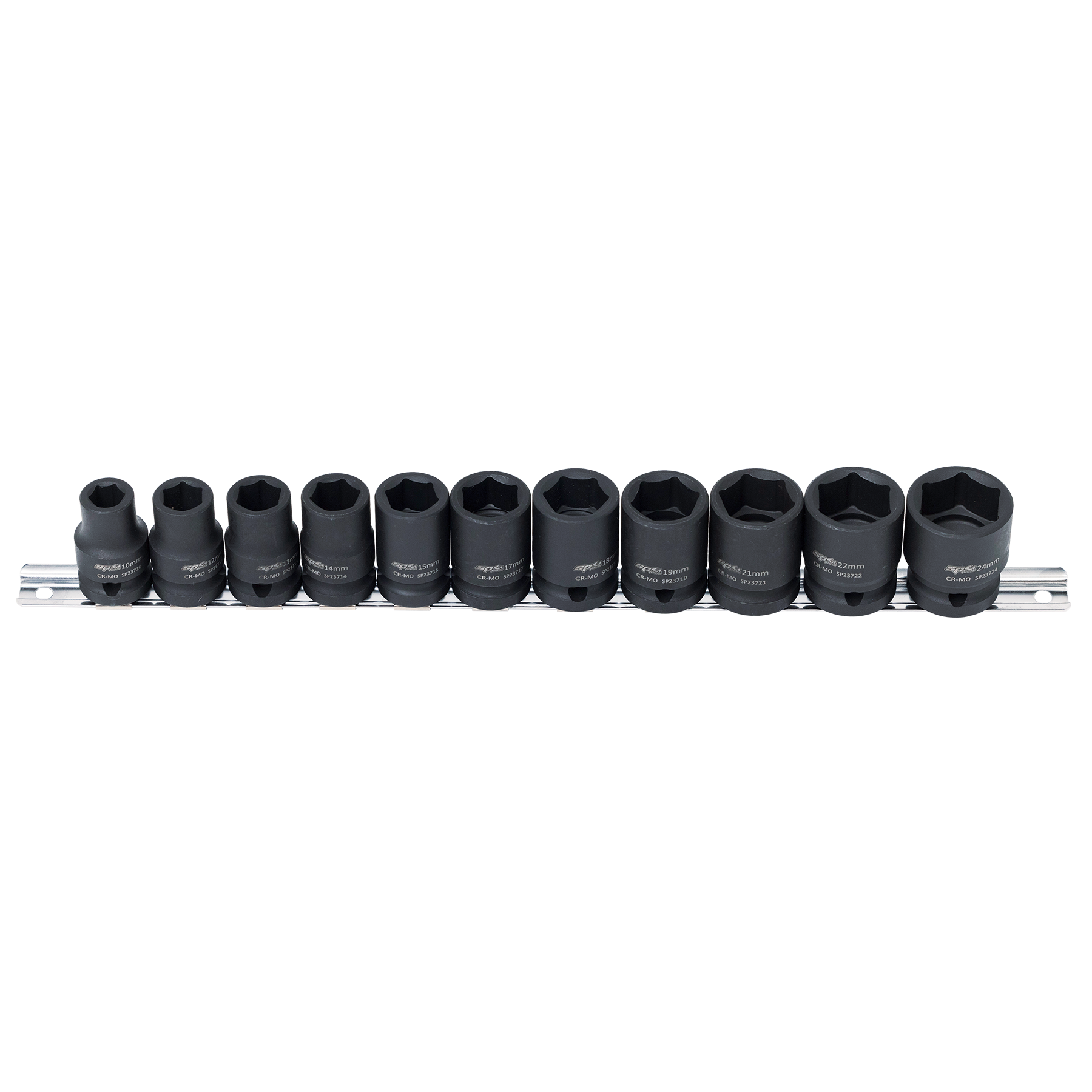 SP Tools 11Pce 1/2"Dr 6Pt Metric Impact Socket Rail Set SP20350