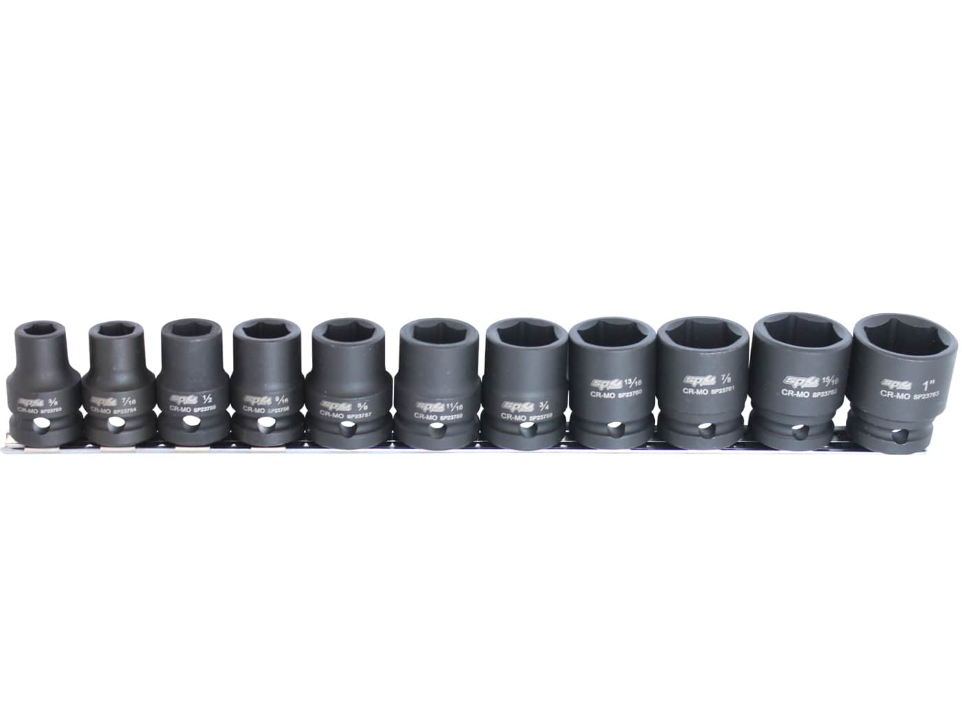 1/2" Drive Impact Socket Rail Set 6Pt Sae 11Pce - SP20351 by SP Tools
