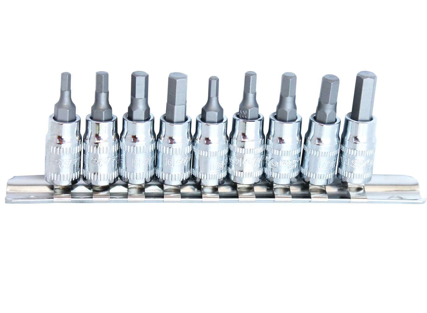 1/4" Drive Inhex Socket Rail Set 9Pce Metric/Sae - SP20540 by SP Tools
