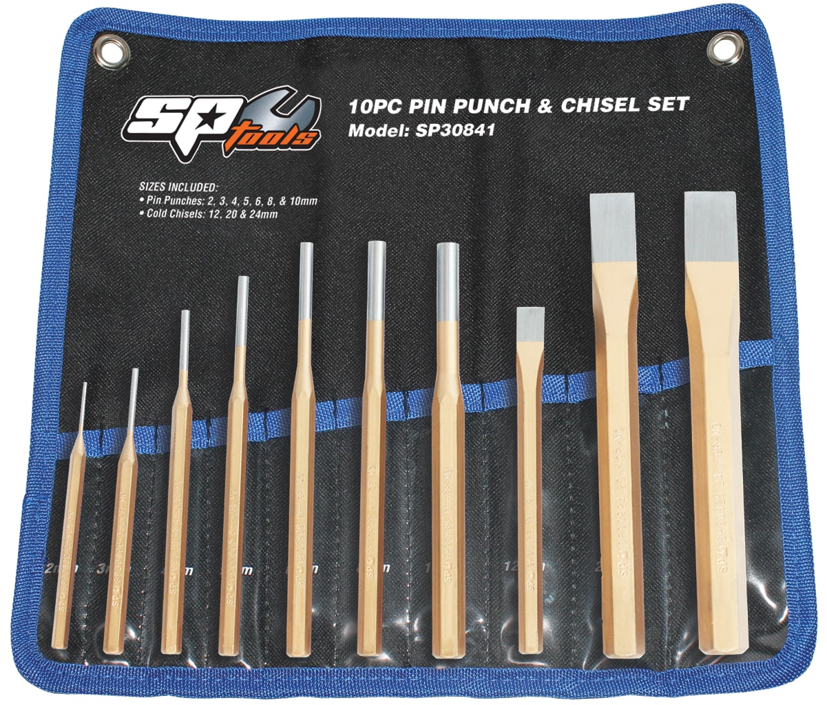 Punch & Chisel Set 10Pce - SP30841 by SP Tools