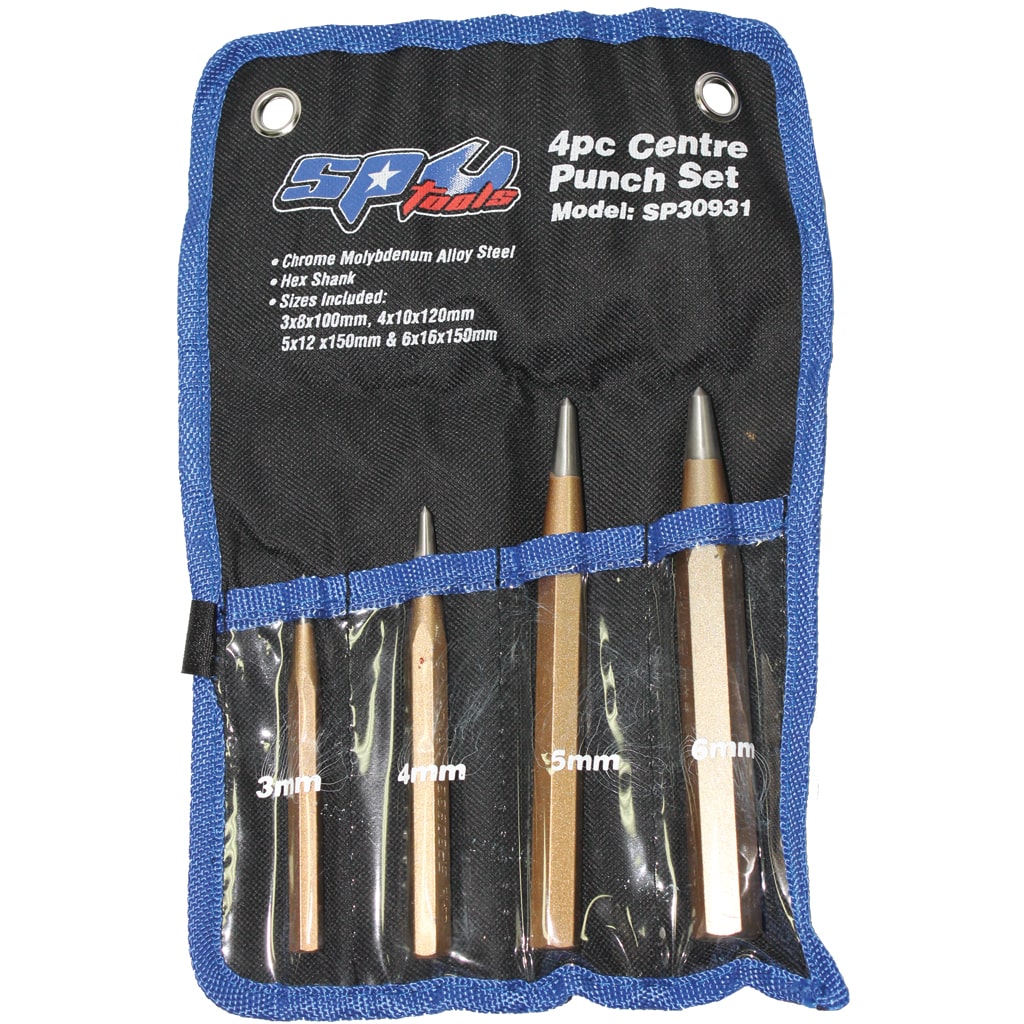 Centre Punch Set 4Pce SP30931 by SP Tools