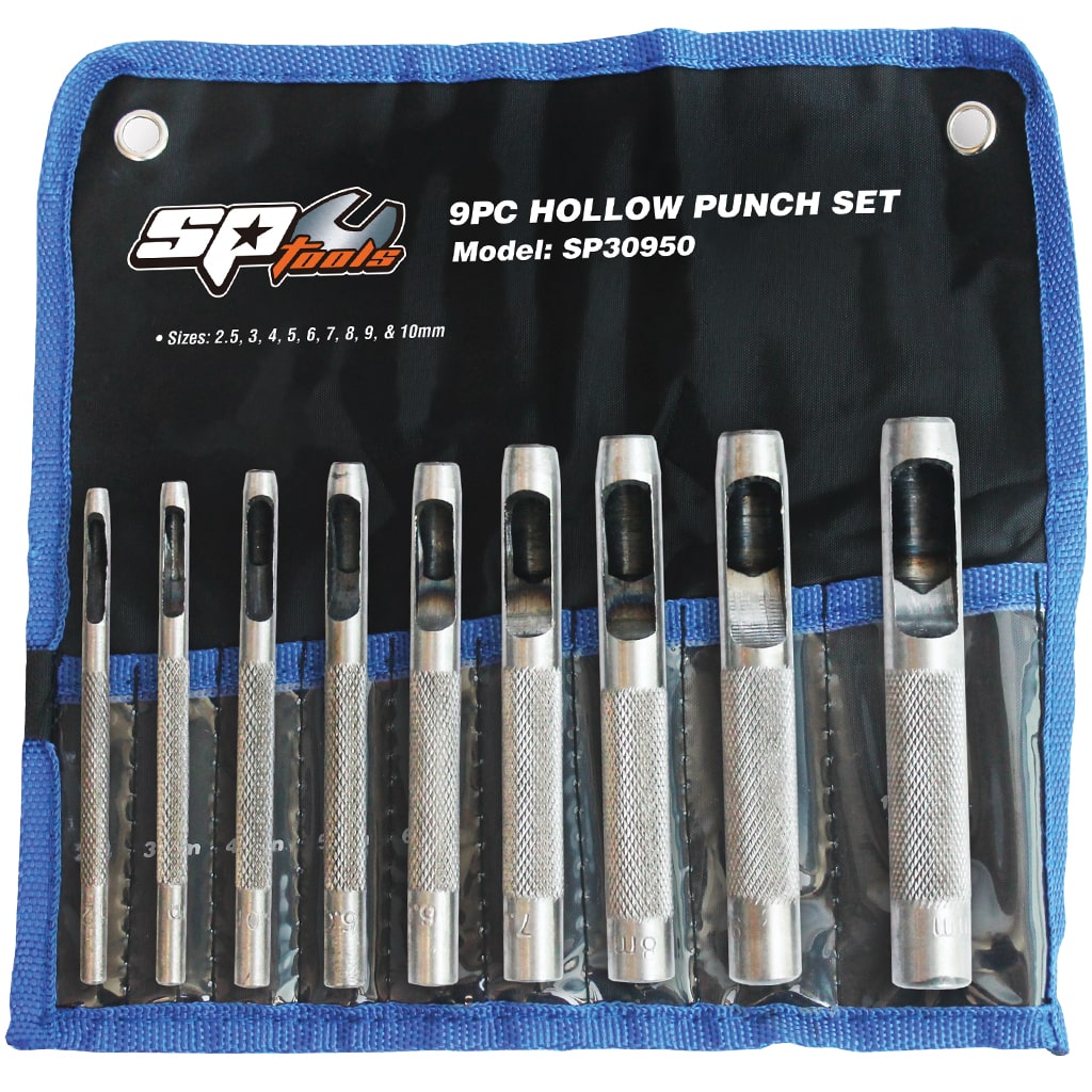 Hollow Punch Set 9Pce SP30950 by SP Tools