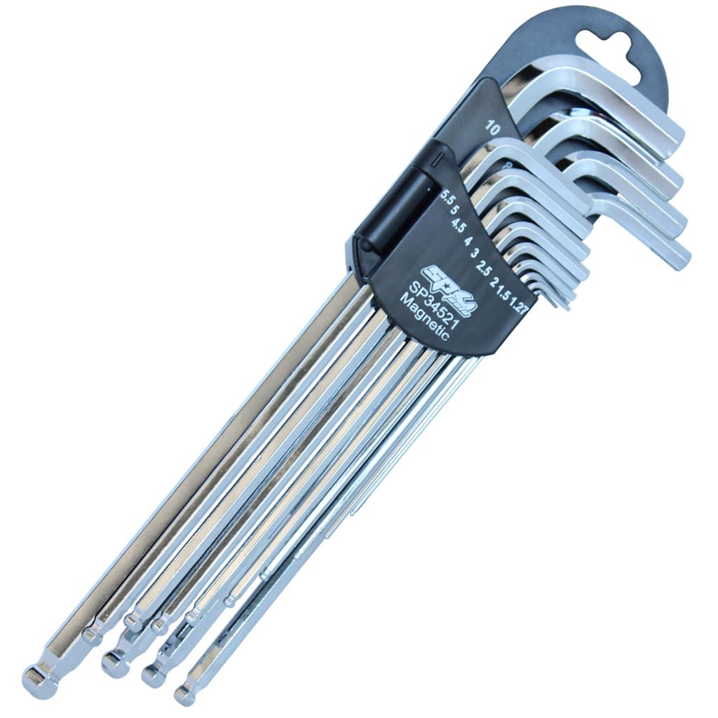 Magnetic Ball Drive HEX Key Set Metric Chrome 13Pce - SP34521 by SP Tools
