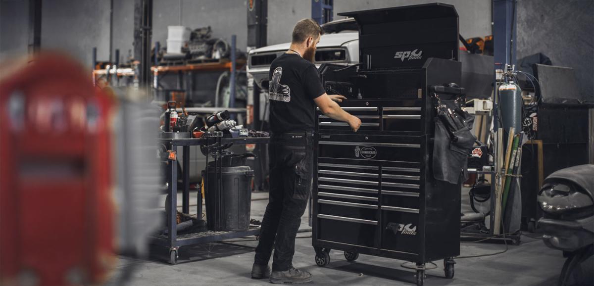 *Scratch N Dent* SP Tools Sumo Series Power Hutch Tool Box - 5 Drawer - Black/Chrome SP40620