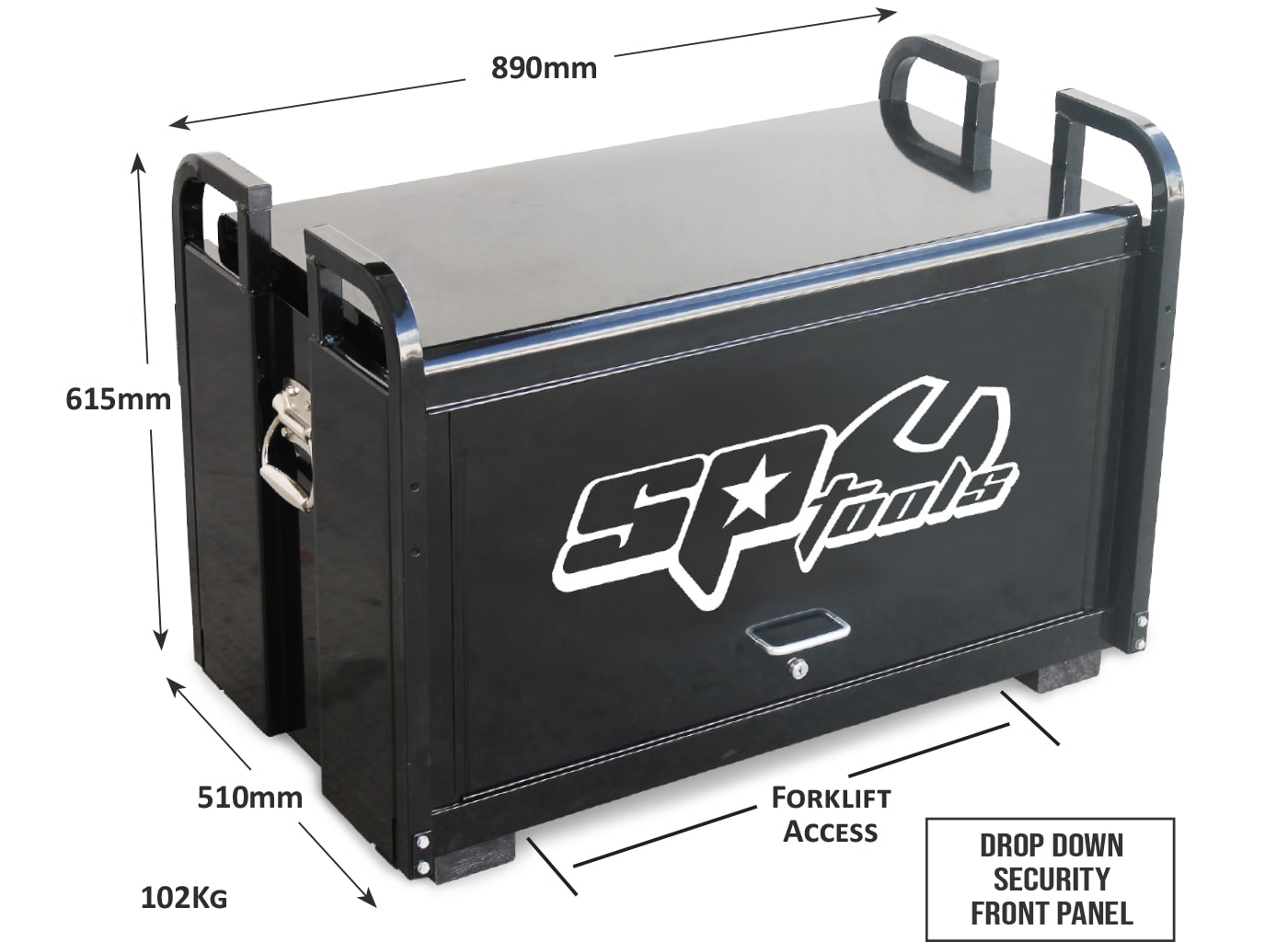 413Pce Black Field Service Tool Kit Metric & Imperial - Plus Bonus EVA Storage Trays SP50115X by SP Tools