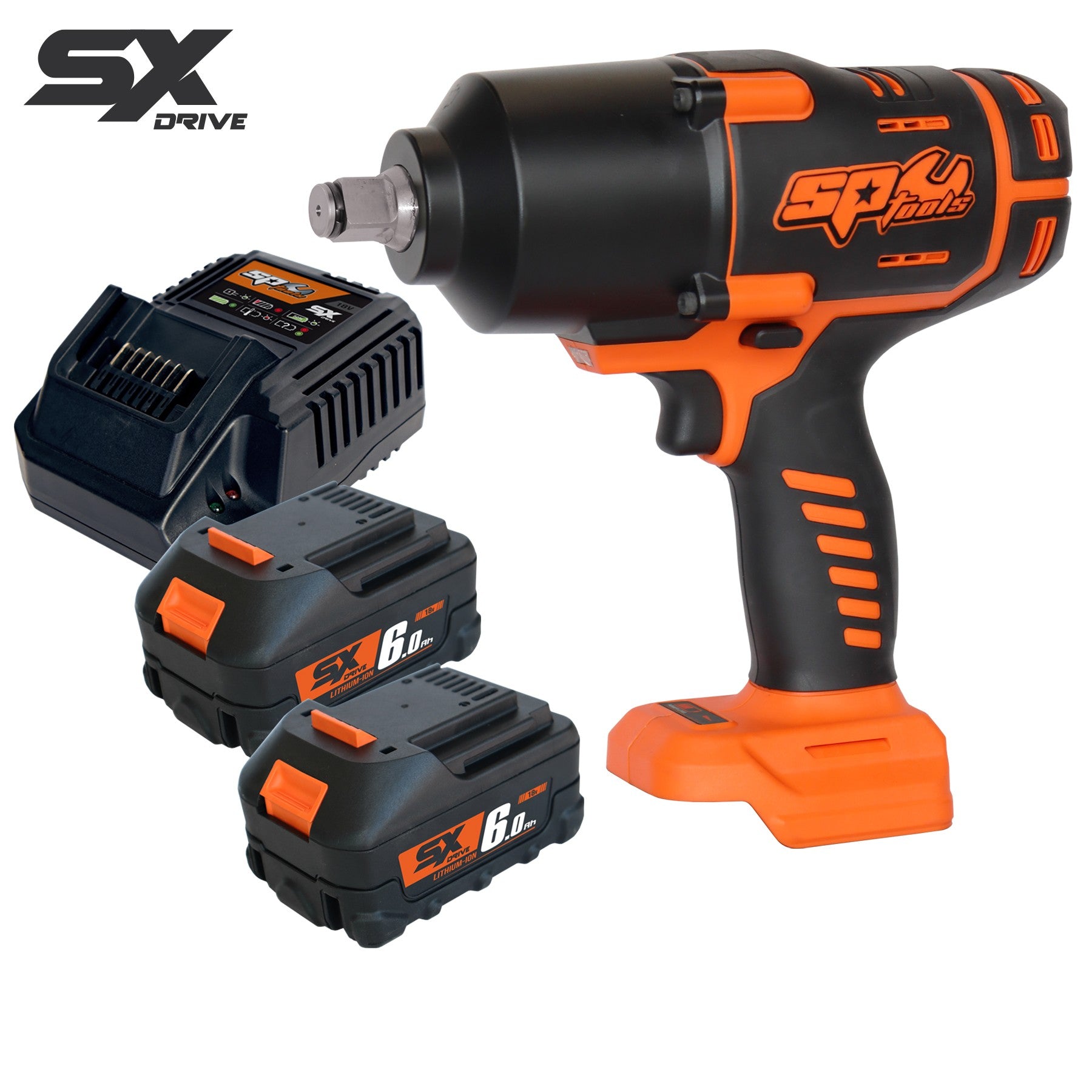 SP Tools SX Drive x2 6.0Ah 18v 3/4"Dr Brushless Impact Wrench Kit SP83140
