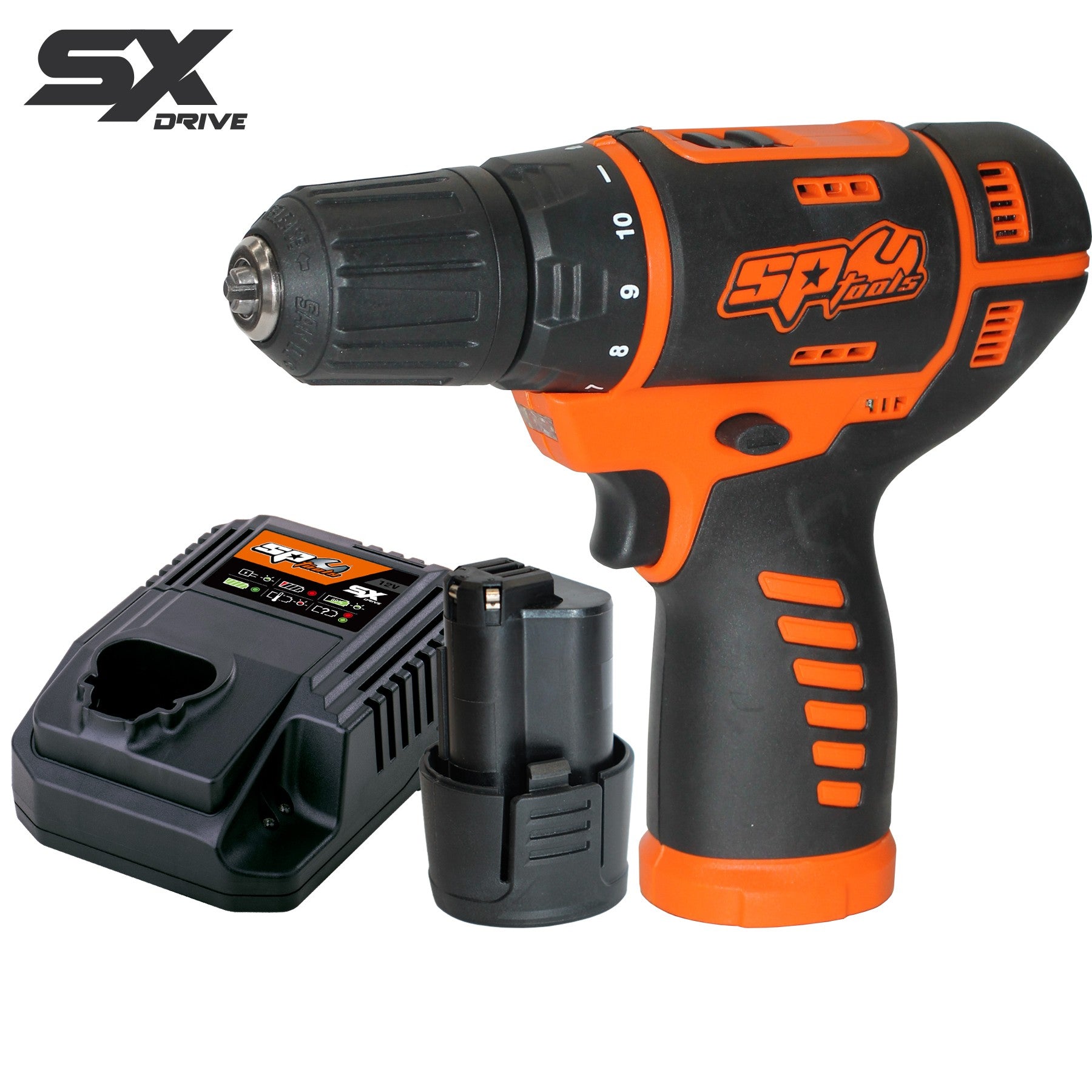 SP Tools 12v 2.5Ah 10mm SX Drive 2 Speed Drill Driver Kit SP83213