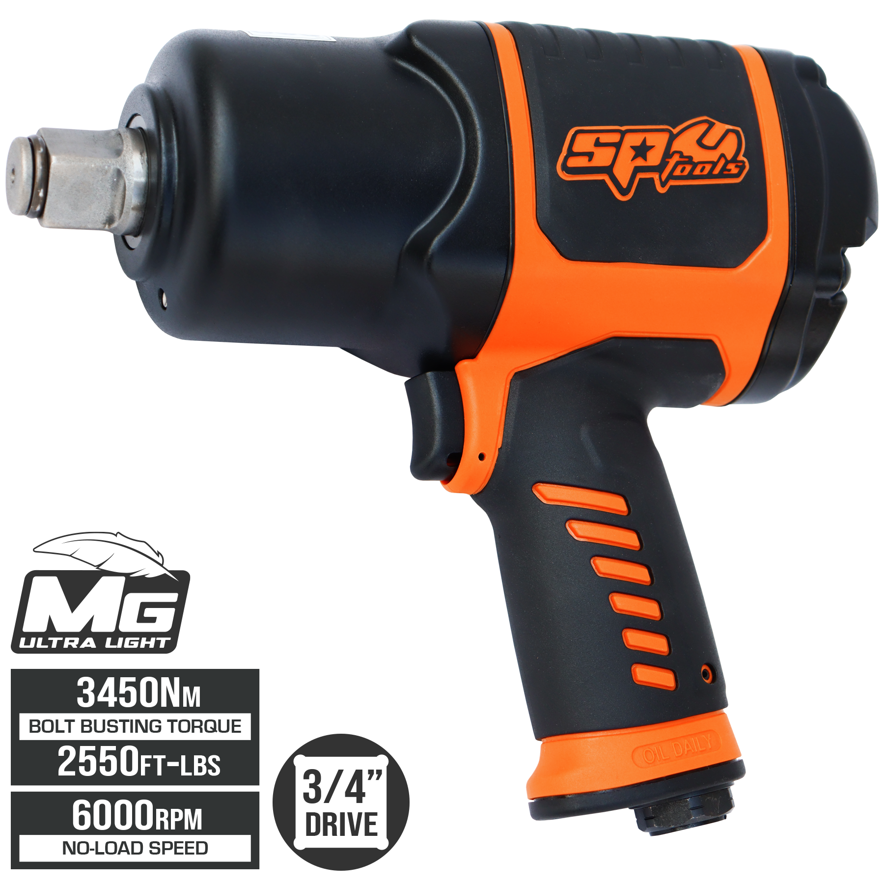 SP Tools 3450Nm 3/4”Dr Lightweight Air Impact Wrench SP9855