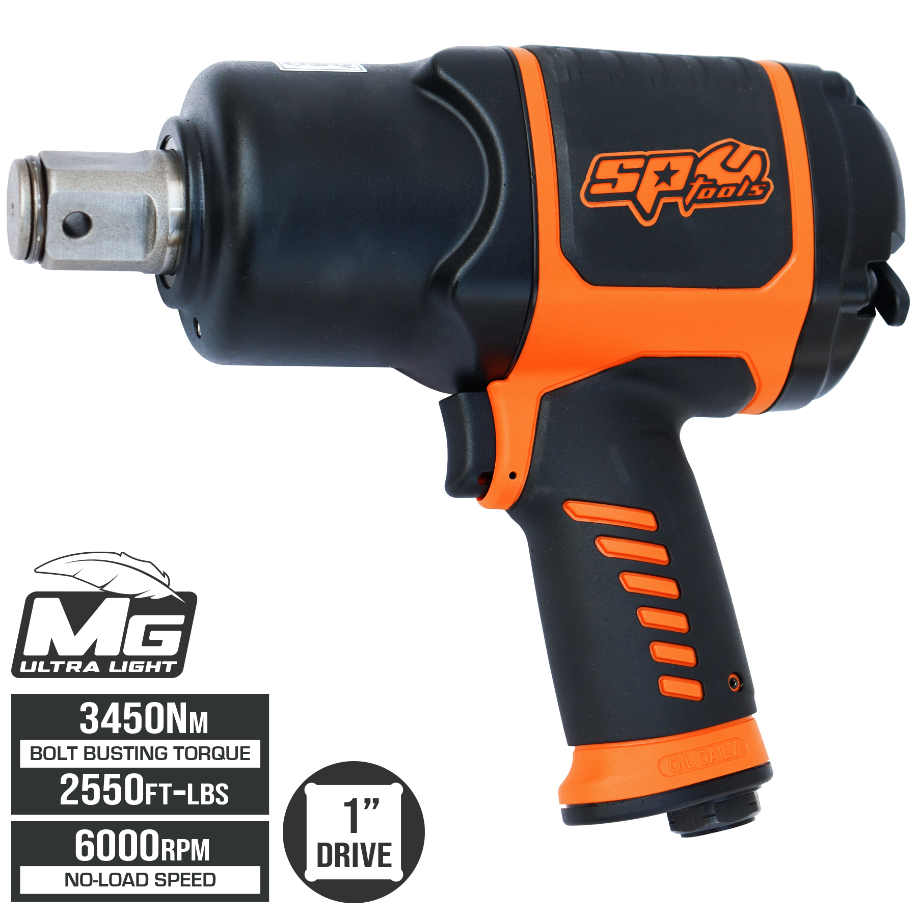 SP Tools 3450Nm 1”Dr Lightweight Air Impact Wrench SP9860