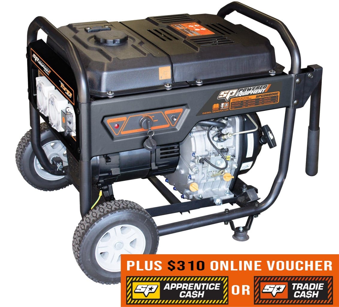 Construction Series Generator 10HP Diesel- SPGD6800E by SP Tools